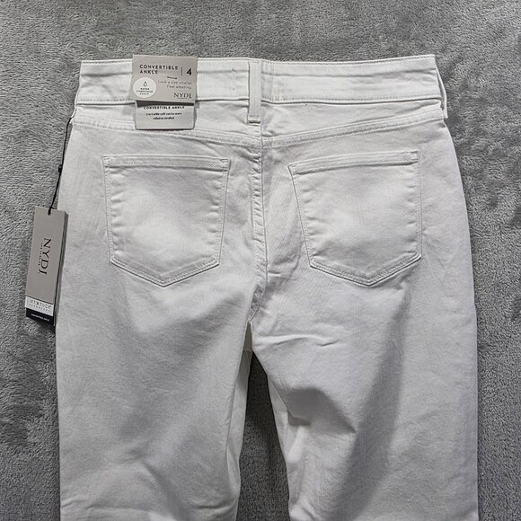 NYDJ Jeans Womens 4 Optic White Alina Convertible Ankle Lift Tuck Stretch Denim - Picture 3 of 16